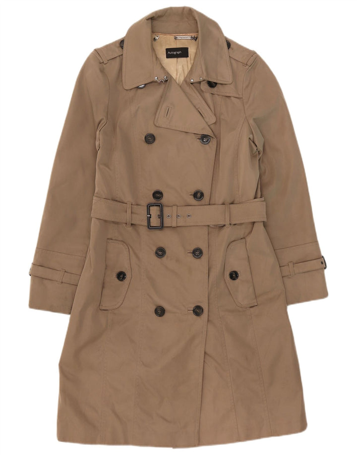 Trench autografato da donna Marks & Spencer UK 14 grande beige