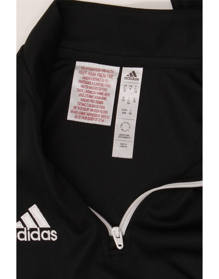 Top della tuta da ginnastica Adidas Aeroready Zip Neck Pullover da ragazzo 11-12 anni Nera