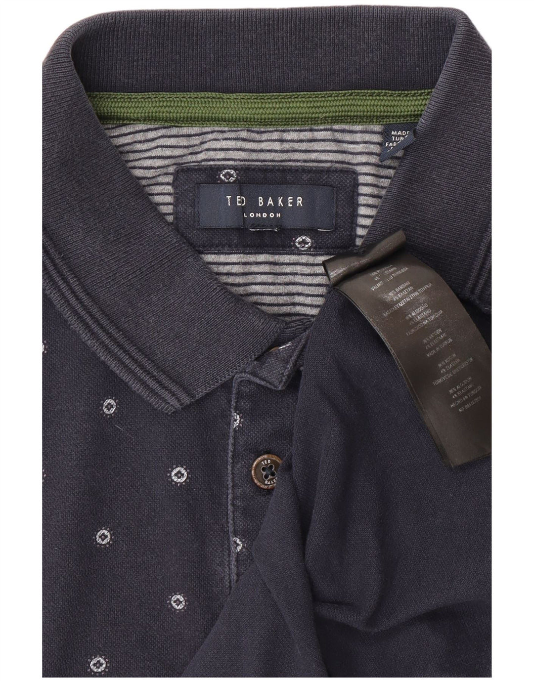 Polo da uomo Ted Baker piccola in cotone maculato blu navy