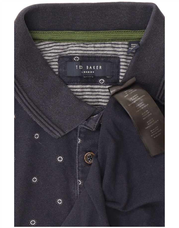 Polo da uomo Ted Baker piccola in cotone maculato blu navy