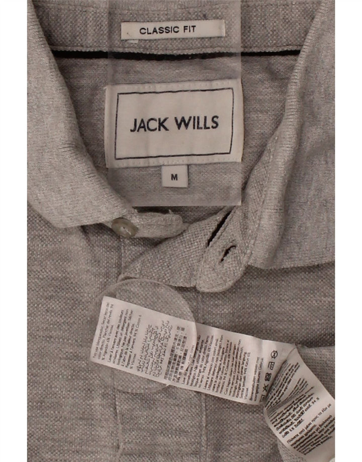 JACK WILLS Mens Classic Fit Polo Shirt Medium Grey Cotton Vintage Jack Wills and Second-Hand Jack Wills from Messina Hembry 