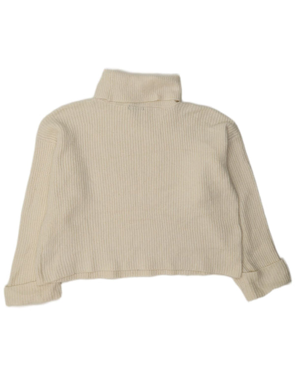 Maglione corto da donna Marks & Spencer con collo alto UK 18 XL bianco sporco