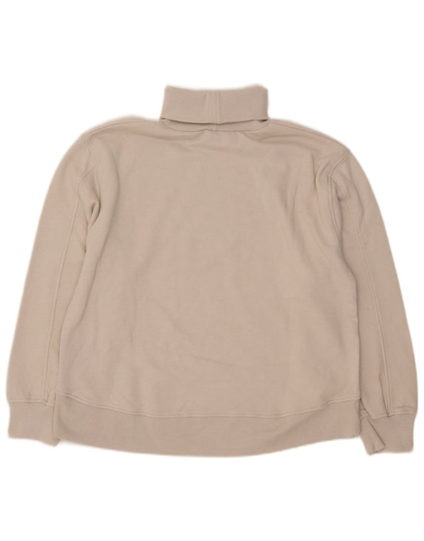 Felpa Zara da donna con collo alto, maglione UK 14, cotone beige medio