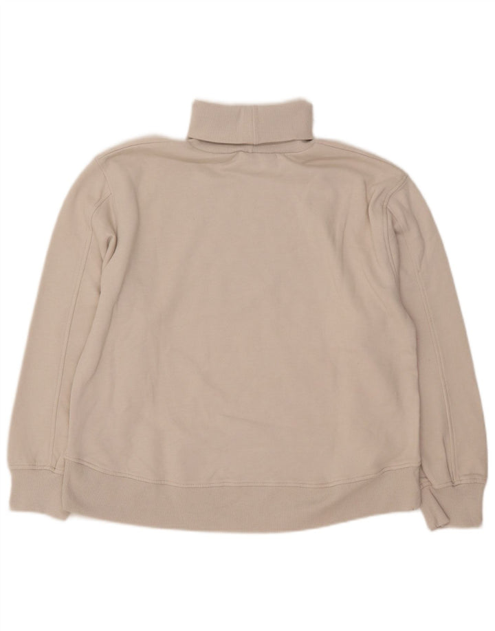 Felpa Zara da donna con collo alto, maglione UK 14, cotone beige medio