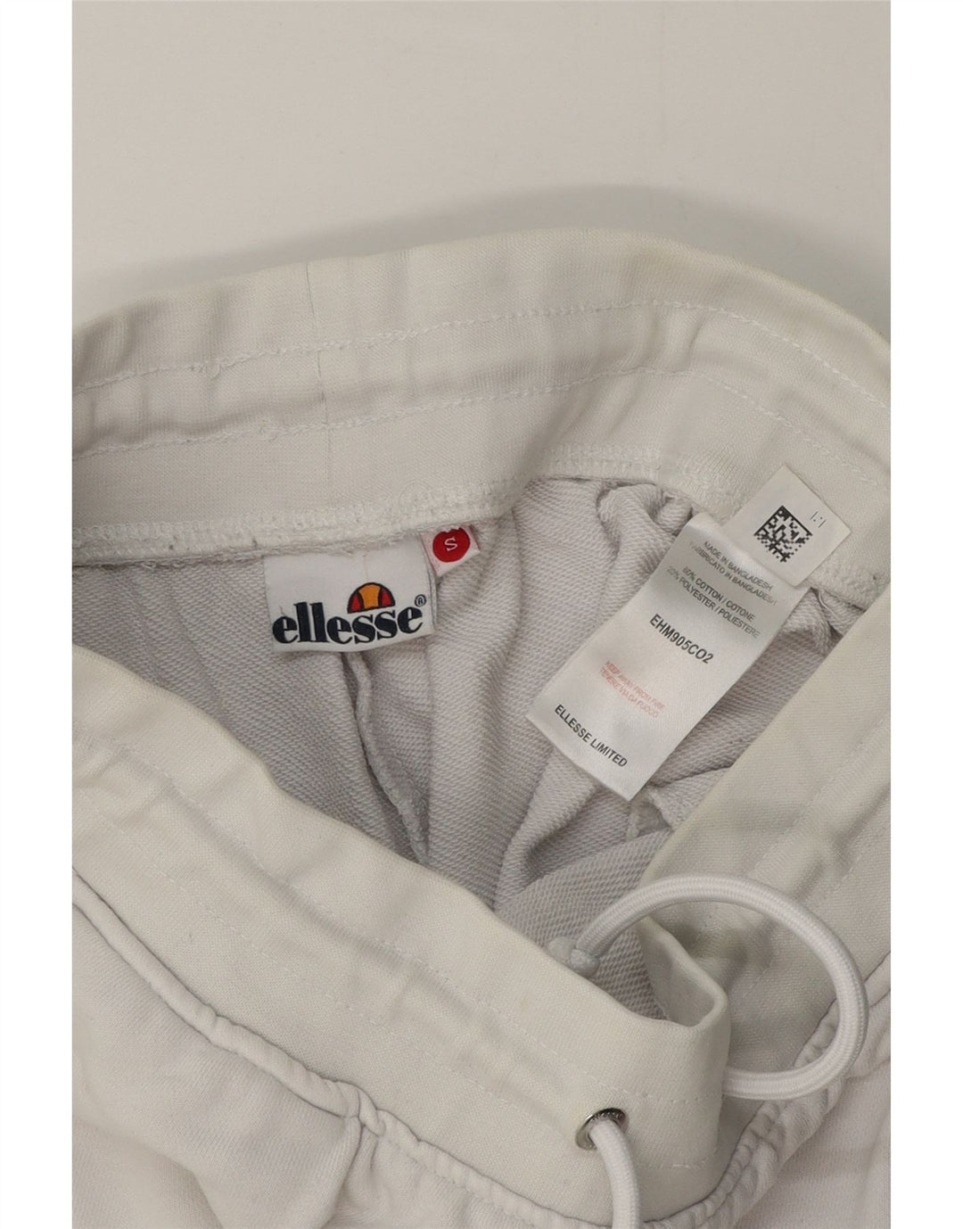 Ellesse Pantaloni da tuta da uomo con grafica Joggers piccoli in cotone bianco