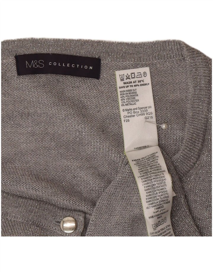 Maglione cardigan da donna Marks & Spencer UK 20 2XL Poliammide grigio