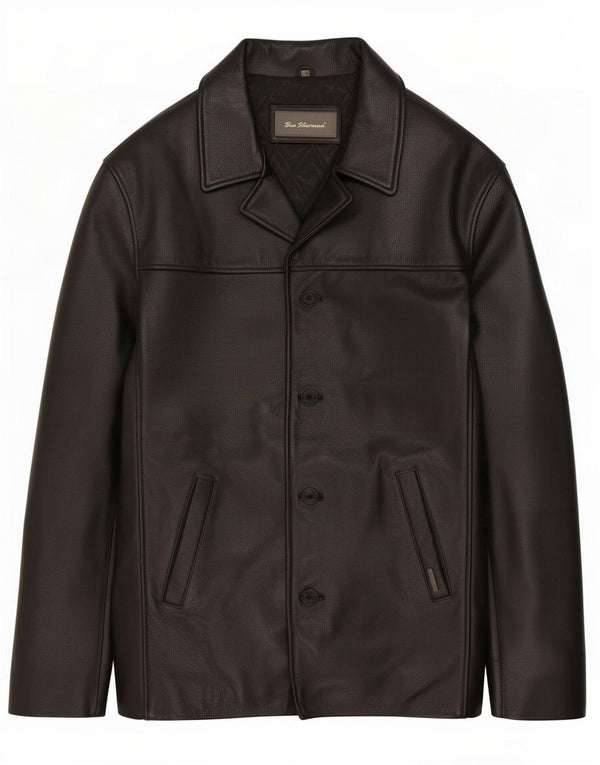 Giacca in pelle da uomo Ben Sherman UK 40 grande nera