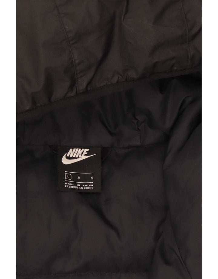 Giacca imbottita con cappuccio Nike da uomo UK 40 grande poliestere nero