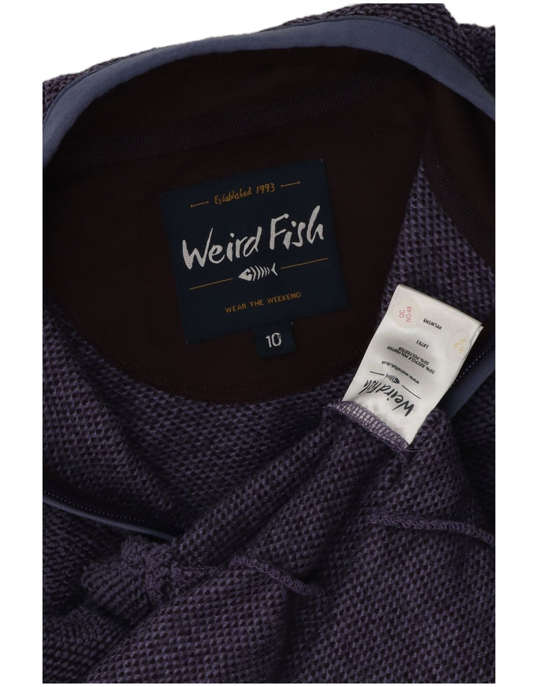 WEIRD FISH Giacca da tuta oversize da donna UK 10 Small Viola