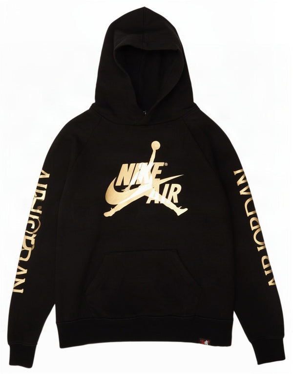 Felpa con cappuccio grafica per ragazze Jordan 12-13 anni grande in cotone nero