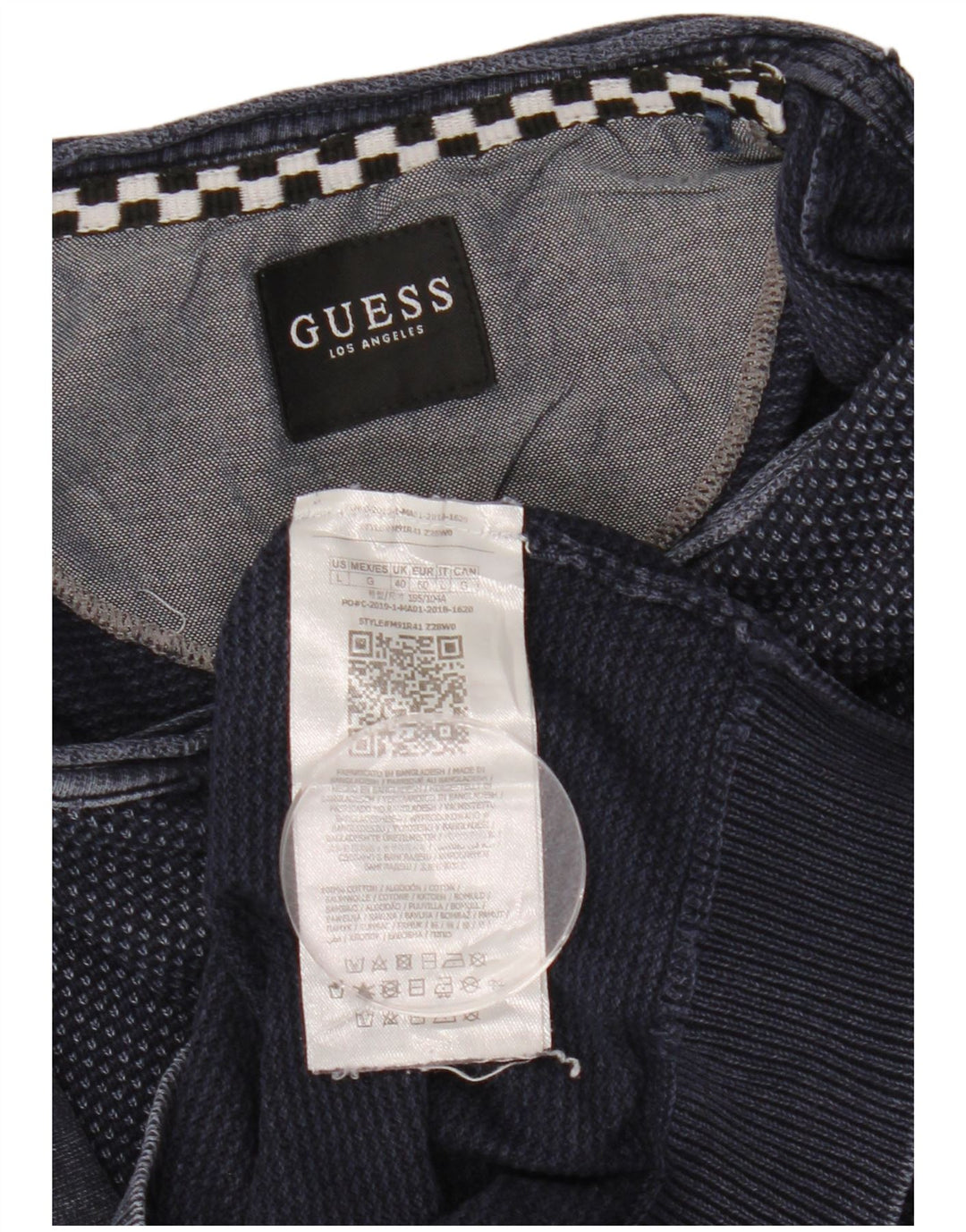 Guess Felpa da uomo Maglione UK 40 Medio Blu Navy Cotone