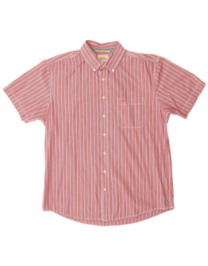 Camicia a maniche corte da uomo Camel Active Grande cotone gessato multicolore