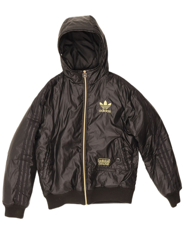 Giacca imbottita con cappuccio da uomo Adidas UK 36 piccola poliestere nera
