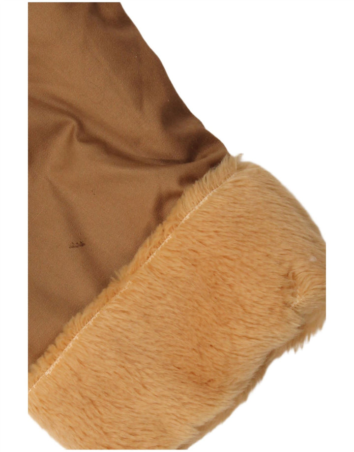Giacca Sherpa corta da donna VINTAGE UK 18 XL Marrone