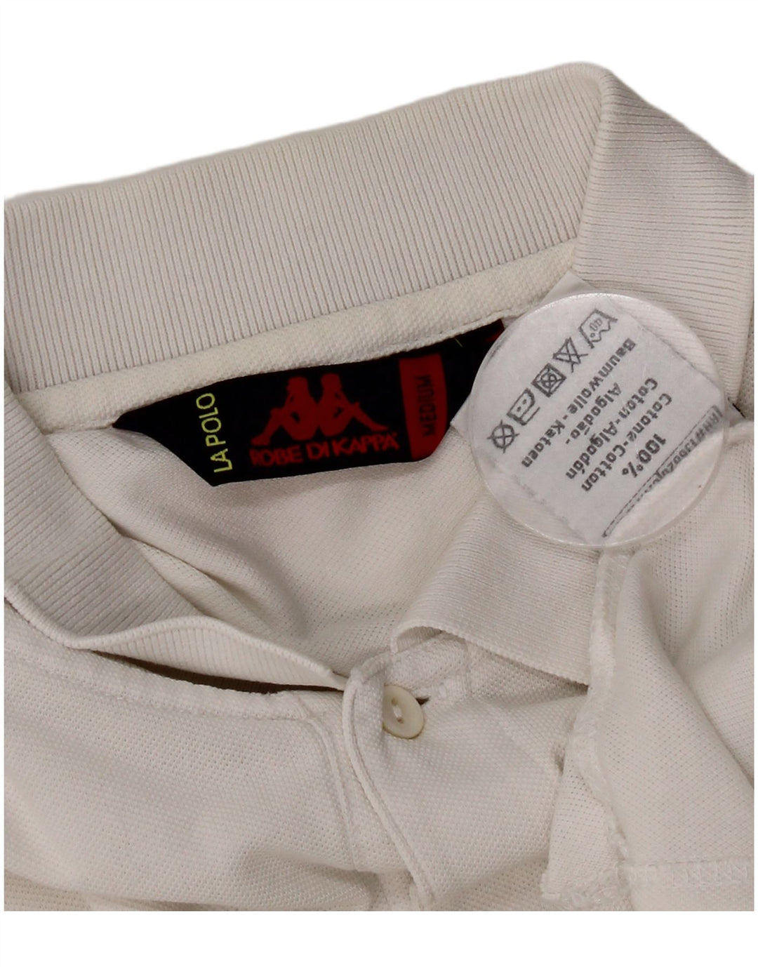 Polo Kappa Uomo Cotone Medio Bianco