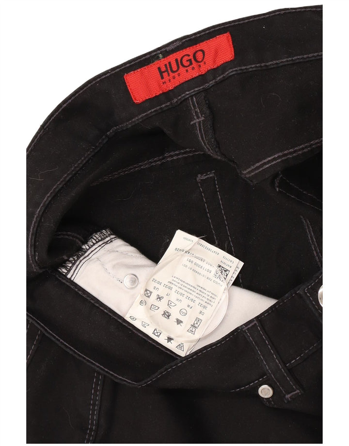 Jeans dritti da donna Hugo Boss W30 L32 cotone nero
