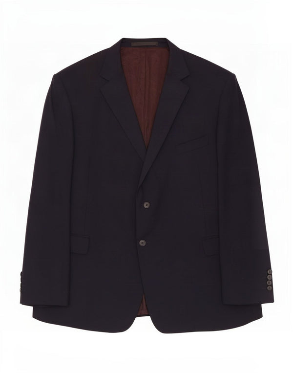 Giacca blazer a 2 bottoni Marks & Spencer da uomo UK 52 3XL Lana blu navy