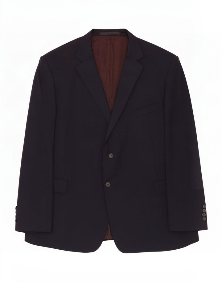 Giacca blazer a 2 bottoni Marks & Spencer da uomo UK 52 3XL Lana blu navy