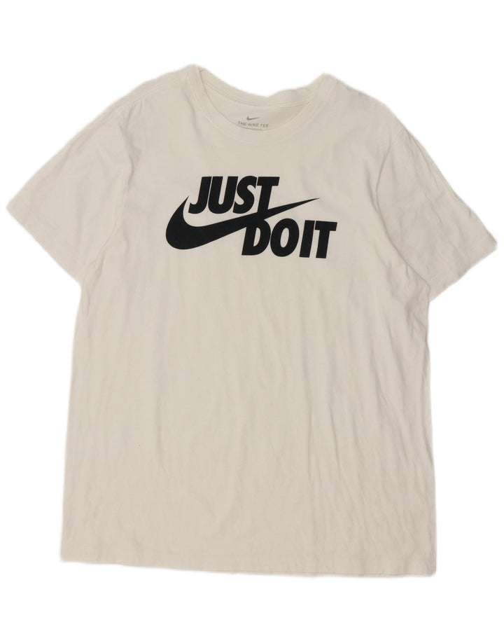 T-shirt grafica da uomo Nike Top grande in cotone bianco