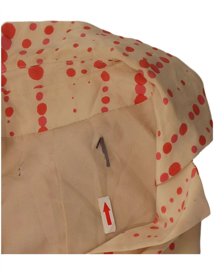 Giacca blazer vintage da donna con maniche a 3/4 e 3 bottoni US 10 grande beige maculato
