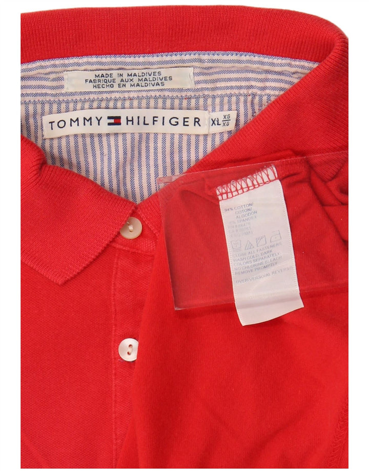 TOMMY HILFIGER Polo da donna UK 18 XL Rosso Cotone