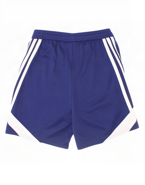 Adidas Boys Climalite Sport Shorts 9-10 Years Medium Blue Colourblock