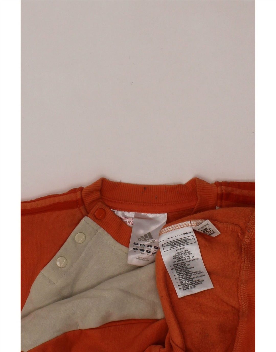 Felpa ADIDAS per neonata, 12-18 mesi, in cotone color block arancione