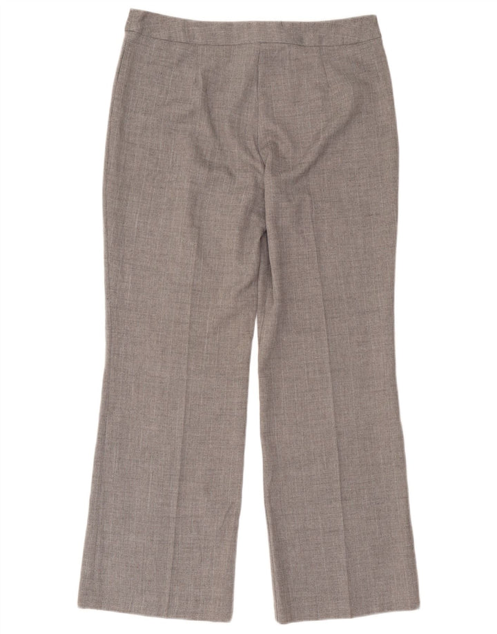 Pantaloni da abito da donna Marks & Spencer UK 14 Medium W32 L28 Grigio a spina di pesce