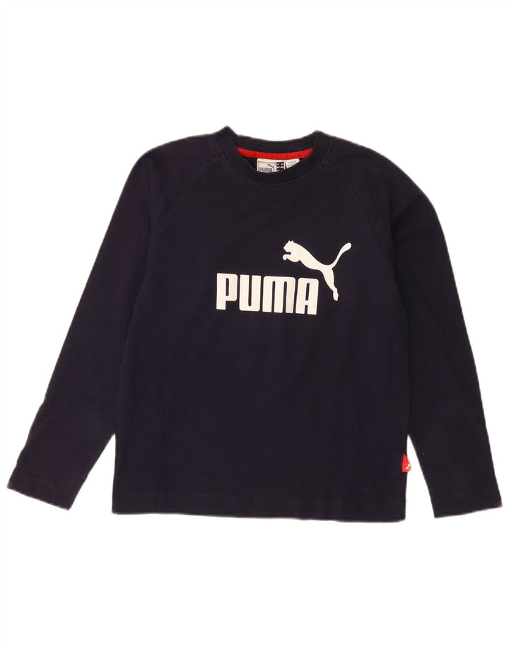 Maglia grafica Puma da bambino a maniche lunghe 9-10 anni blu navy