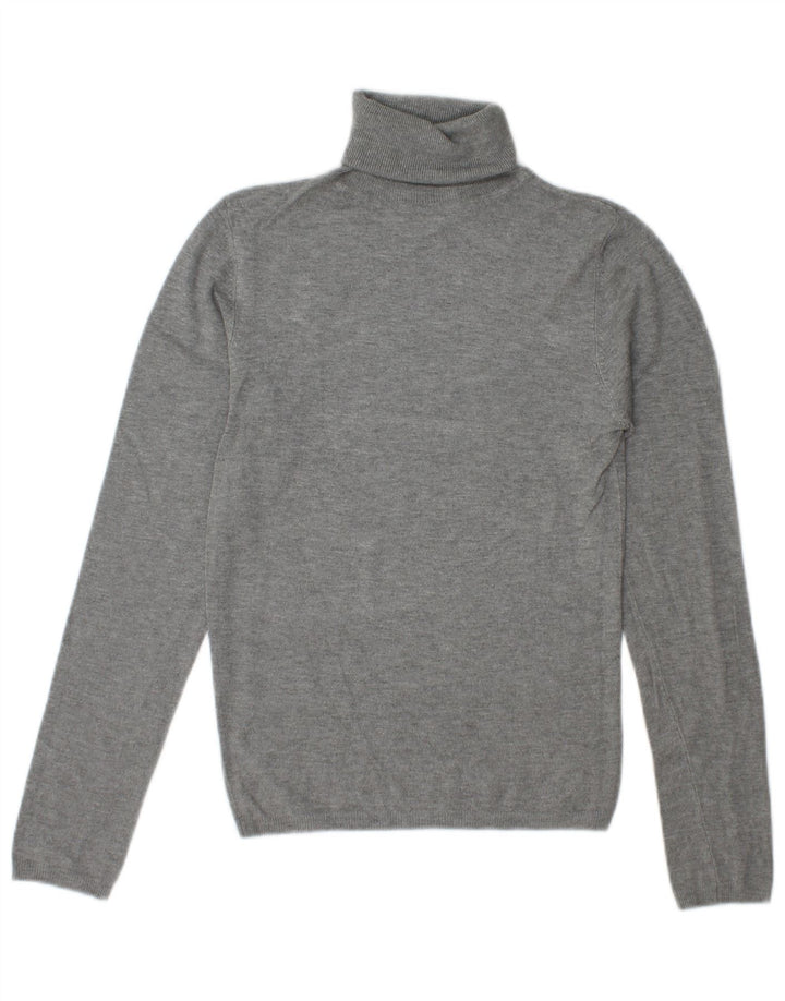Maglione maglione collo alto da donna Zara UK 10 piccolo rayon grigio