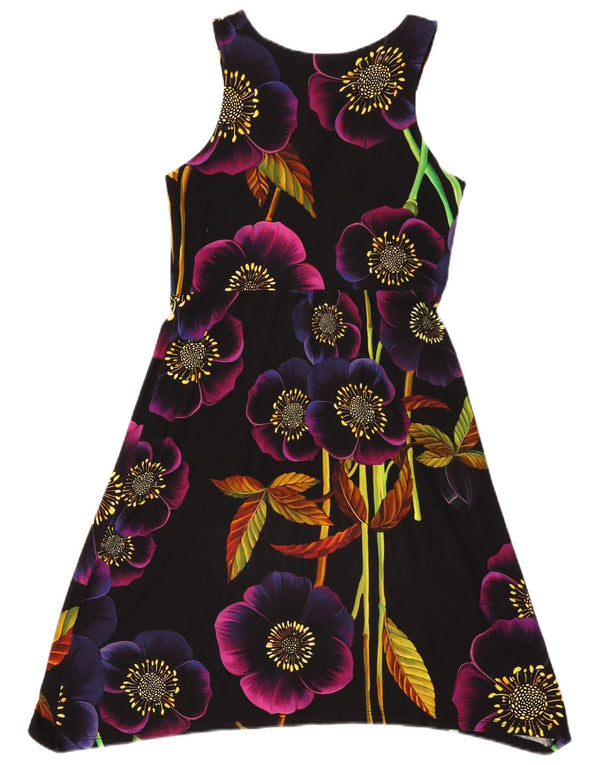Desigual Womens Graphic Sundress UK 8 Small Black Floral Viscosa