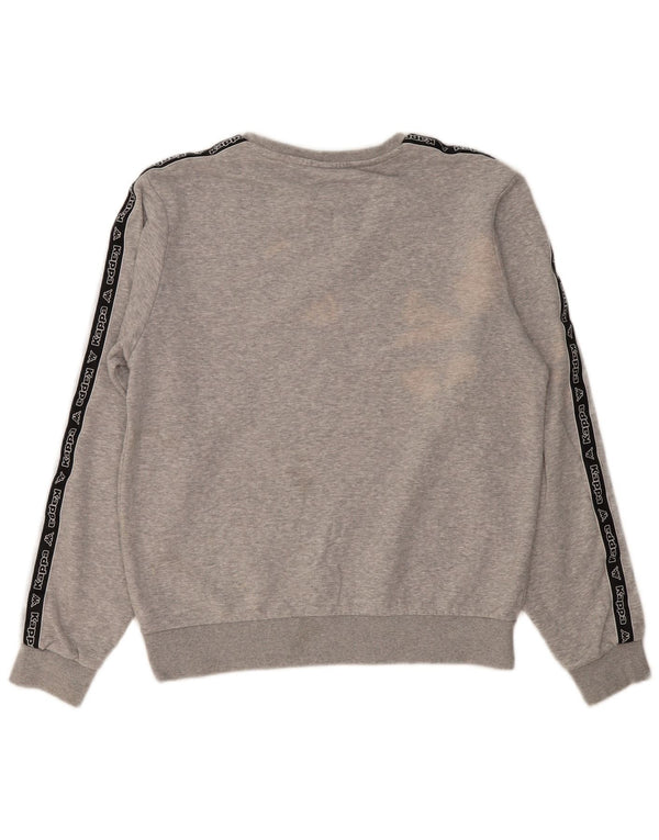 Felpa grafica da uomo KAPPA maglione grande in cotone grigio