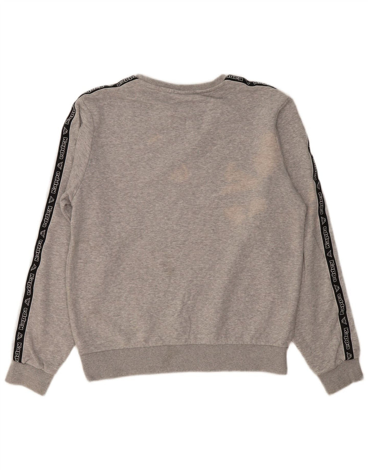 Felpa grafica da uomo KAPPA maglione grande in cotone grigio