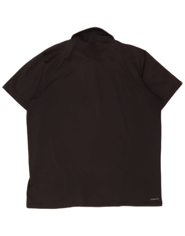 Polo Adidas Climalite da uomo XL in poliestere nero