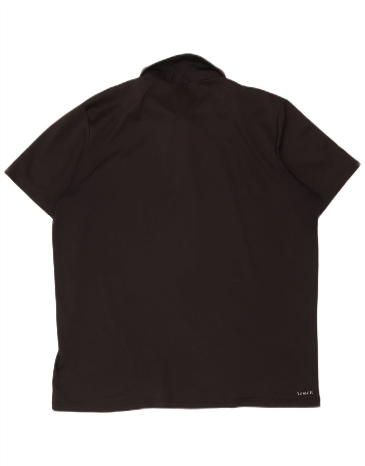 Polo Adidas Climalite da uomo XL in poliestere nero