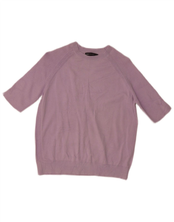 Maglione maglione con scollo a barca da donna Marks & Spencer UK 12 viola medio