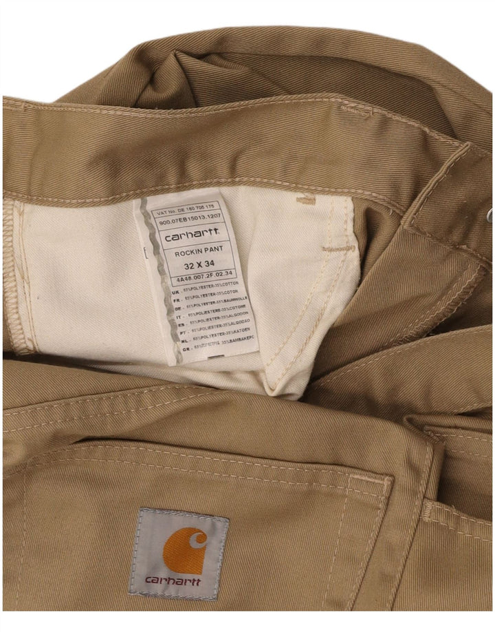 Pantaloni casual bootcut da uomo CARHARTT W32 L34 Poliestere beige