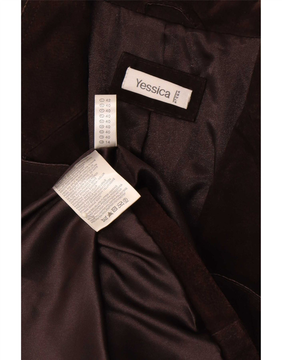 Soprabito in pelle scamosciata da donna Yessica UK 14 in pelle marrone medio