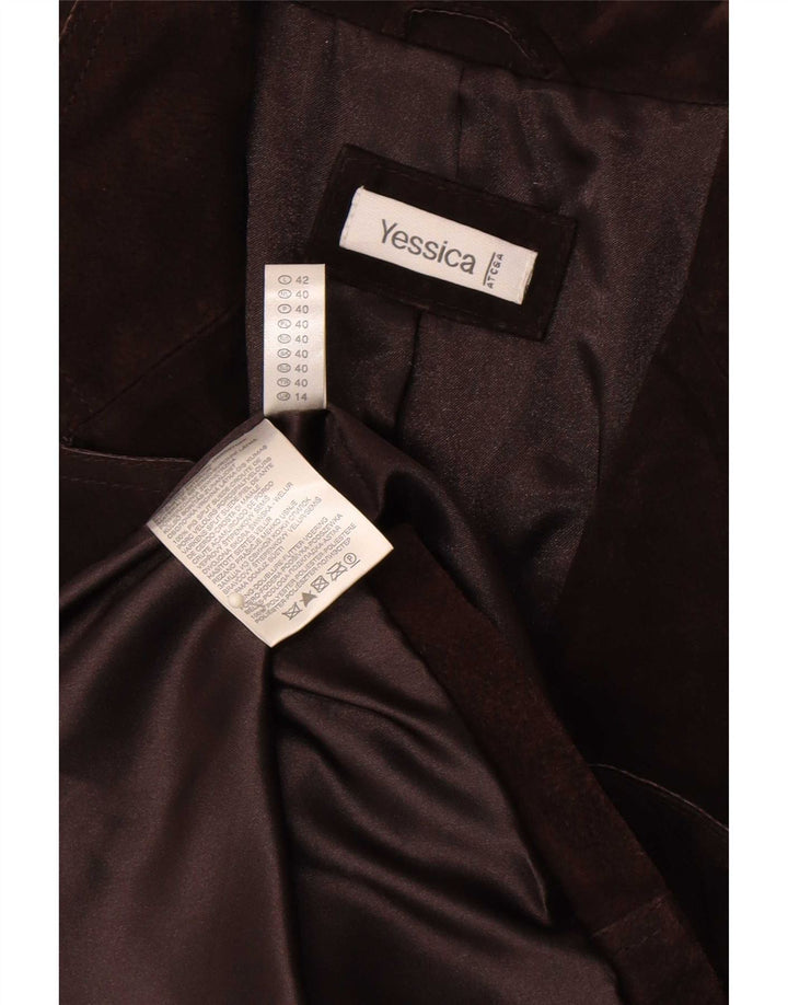 Soprabito in pelle scamosciata da donna Yessica UK 14 in pelle marrone medio
