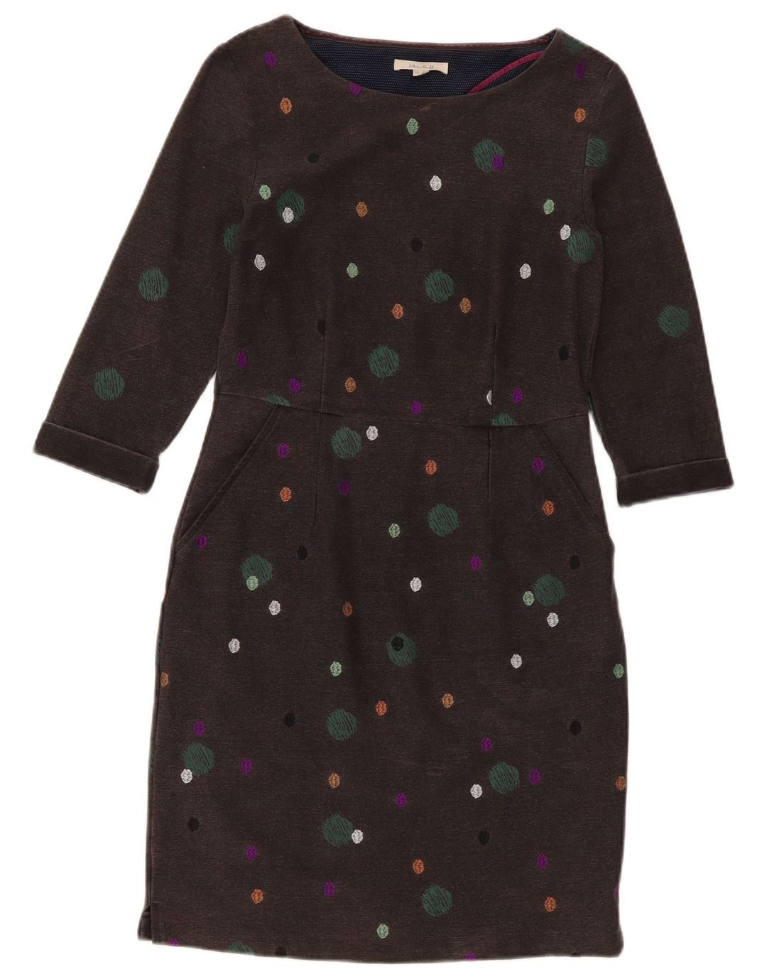 Abito tubino con maniche a 3/4 da donna White Stuff UK 10 Piccolo grigio maculato