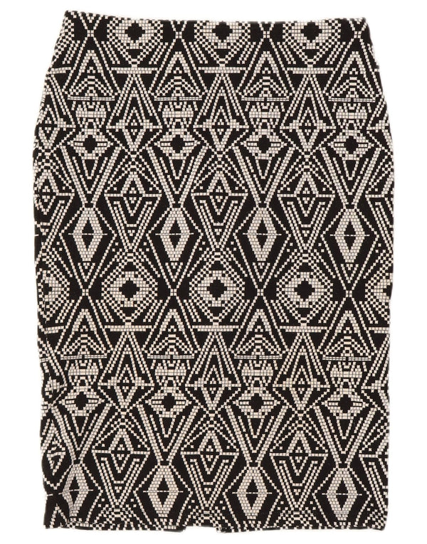 Gonna a tubino da donna Marks & Spencer UK 12 media W30 nera geometrica