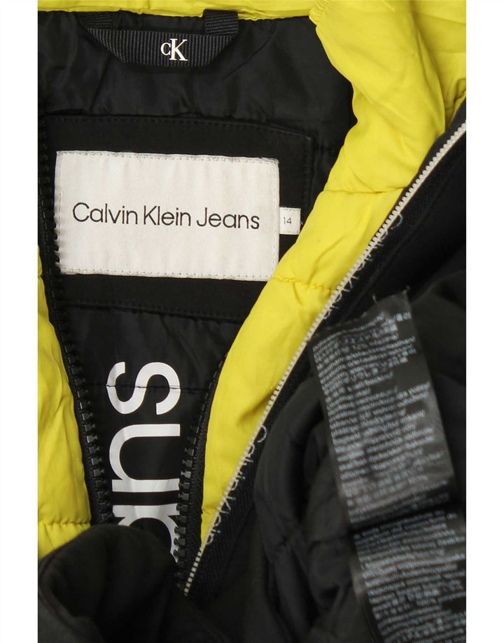 Calvin Klein Jeans Giacca Imbottita con Cappuccio per Ragazzi 13-14 Anni Nero Poliestere