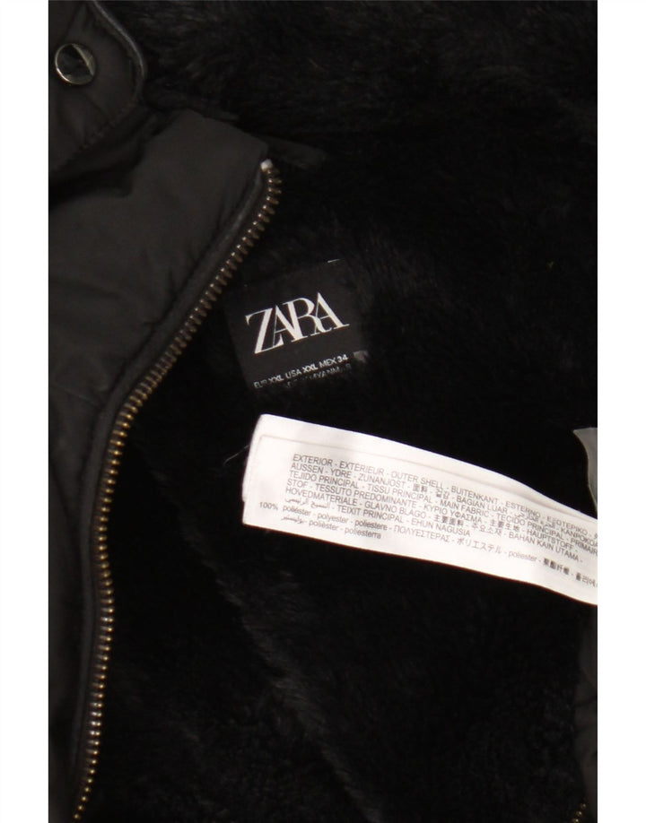 Giacca imbottita con cappuccio da donna Zara UK 20 2XL poliestere nero