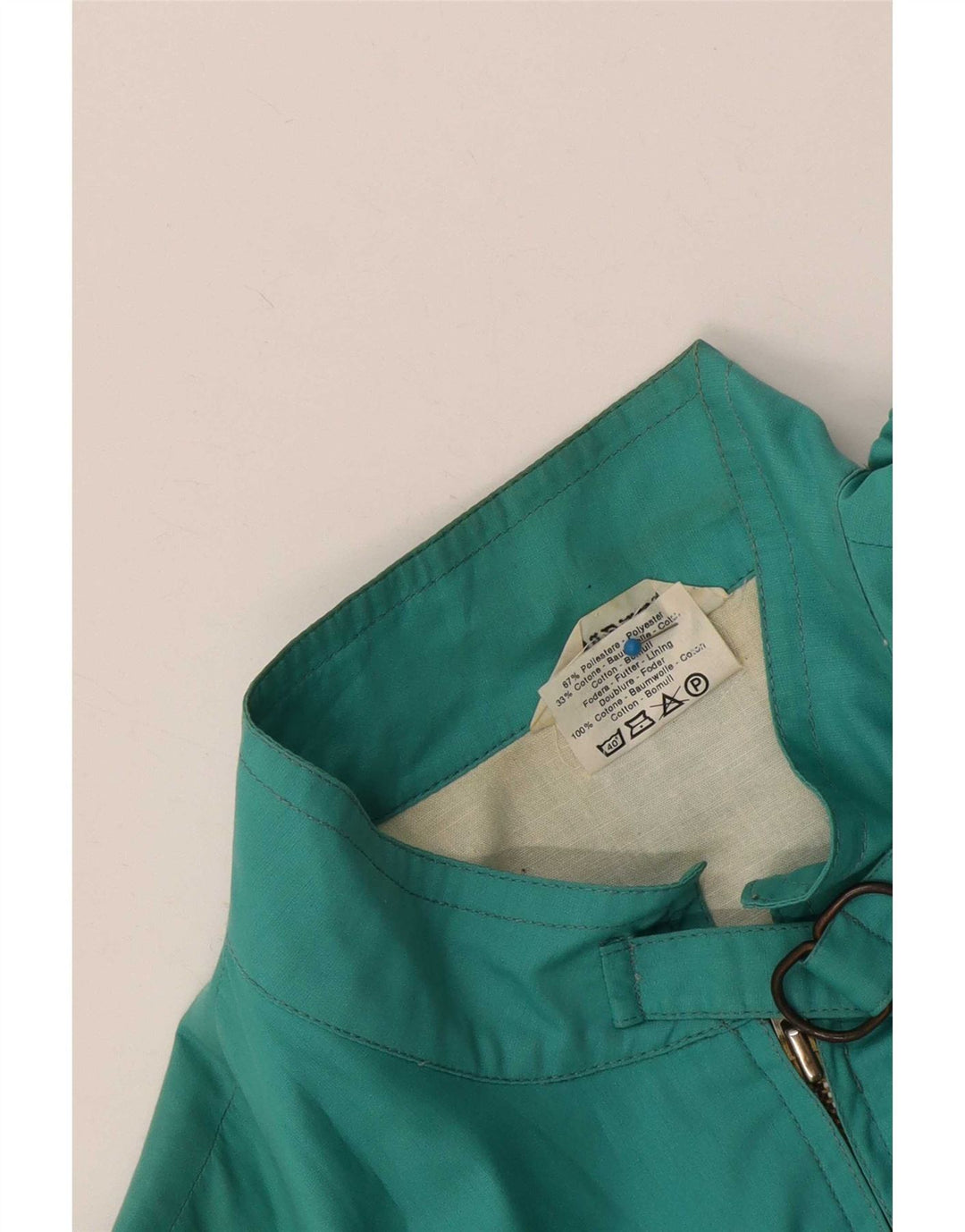 Giubbotto bomber vintage da donna UK 12 poliestere color block medio turchese