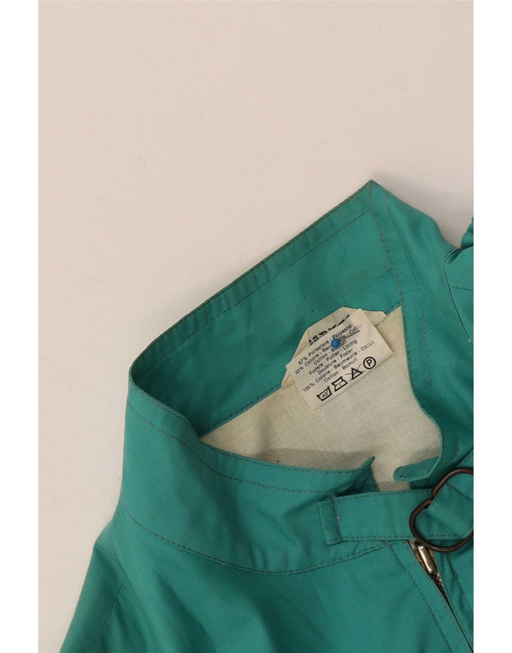 Giubbotto bomber vintage da donna UK 12 poliestere color block medio turchese
