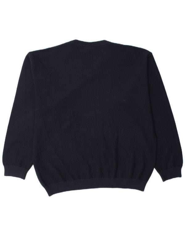 Maglione NAVIGARE da uomo con scollo a V 2XL in lana merino blu navy