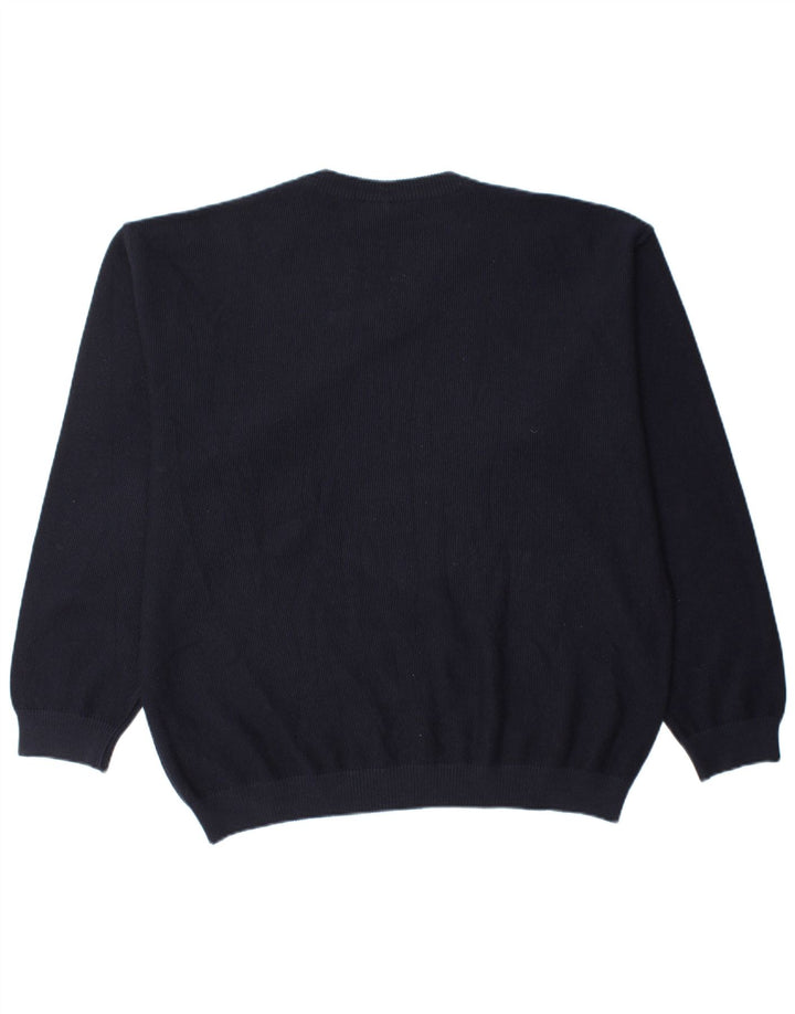 Maglione NAVIGARE da uomo con scollo a V 2XL in lana merino blu navy