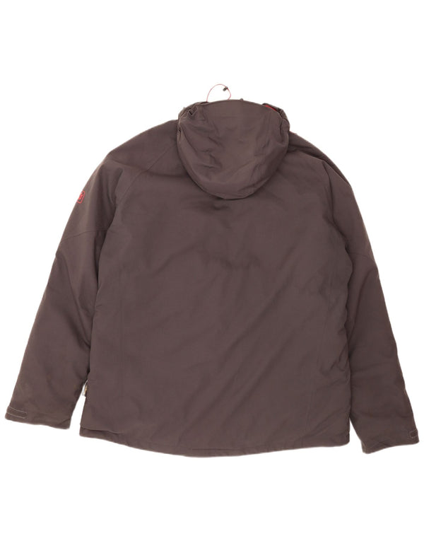 Giacca da sci imbottita con cappuccio da uomo Jack Wolfskin UK 48 2XL Sport in poliestere grigio