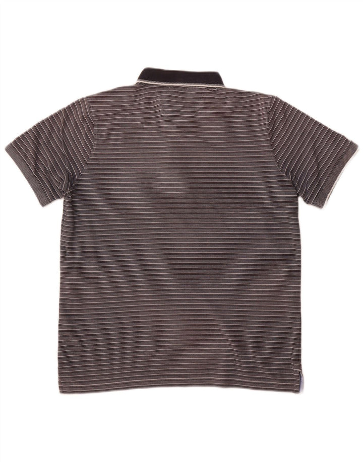 DANIEL HECHTER Polo da uomo Easy Care, cotone a righe grandi grigie