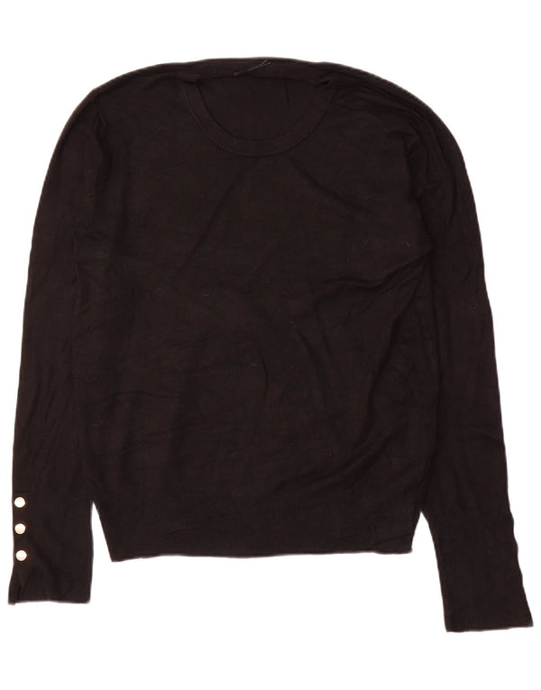 Maglione maglione girocollo da donna Zara UK 14 viscosa nera media